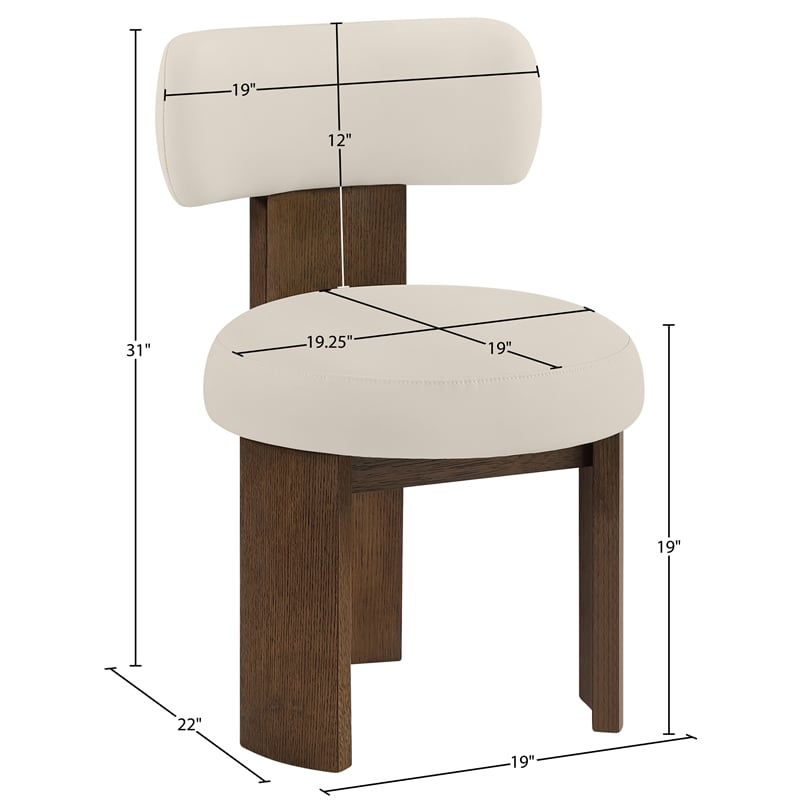 Meridian Furniture Atelier Taupe Vegan Leather Dining Chair (Set of 2)