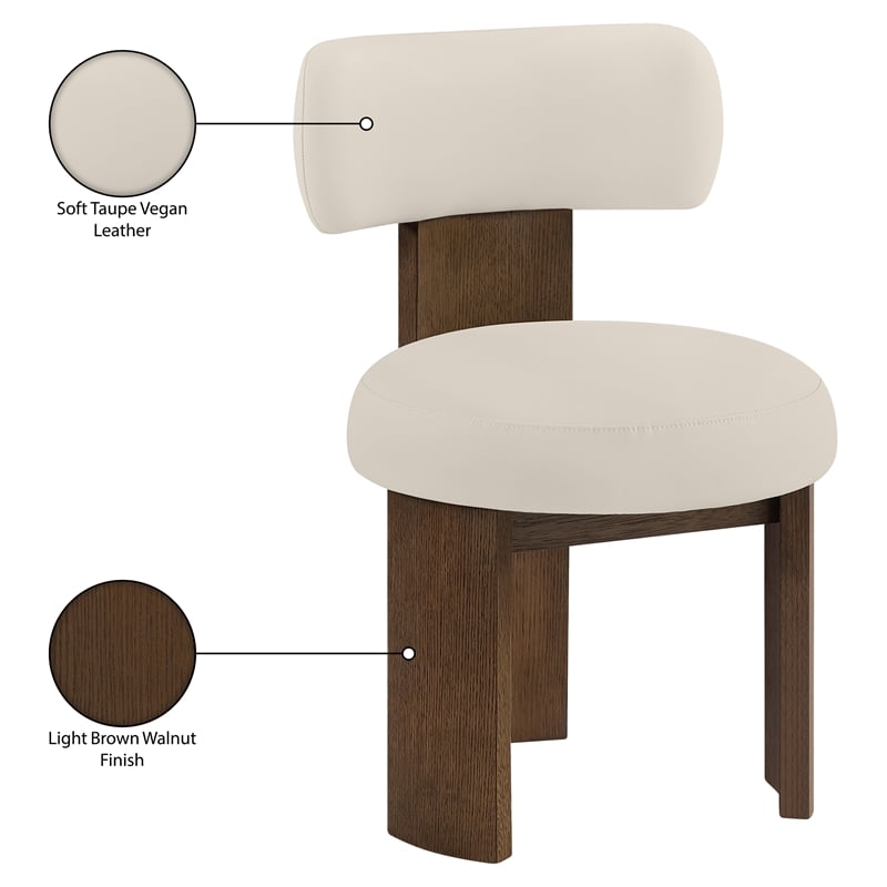 Meridian Furniture Atelier Taupe Vegan Leather Dining Chair (Set of 2)