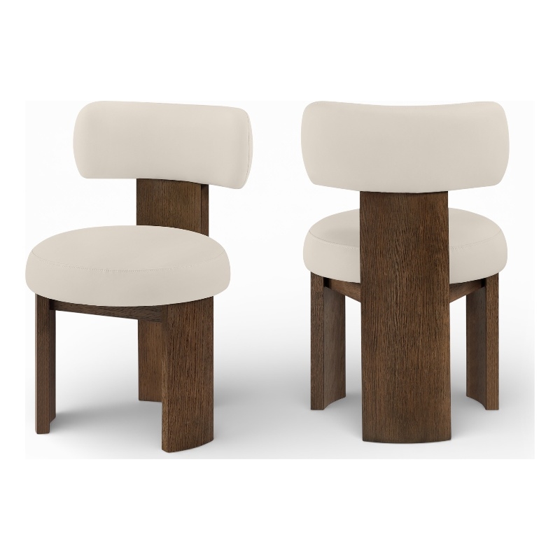 Meridian Furniture Atelier Taupe Vegan Leather Dining Chair (Set of 2)