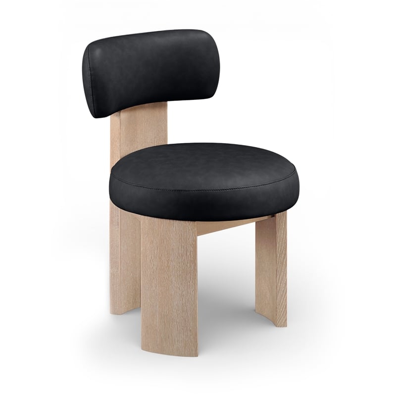 Meridian Furniture Atelier Black Vegan Leather Dining Chair (Set of 2)