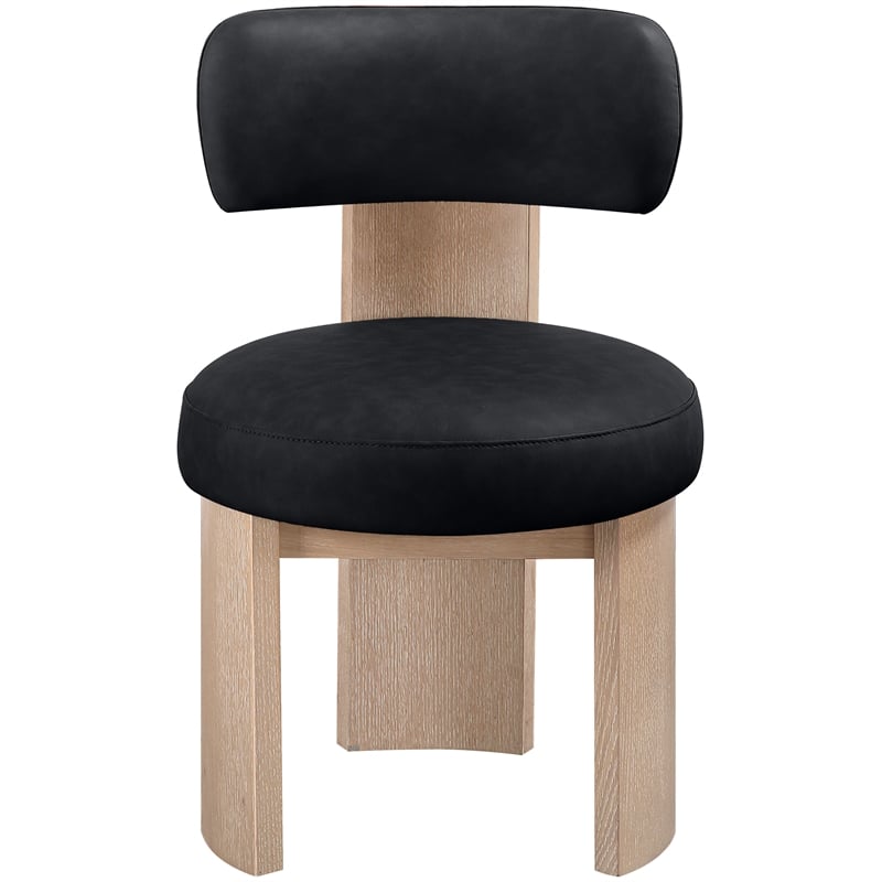 Meridian Furniture Atelier Black Vegan Leather Dining Chair (Set of 2)