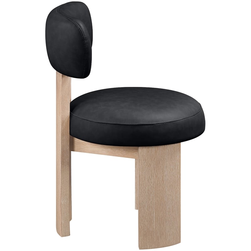 Meridian Furniture Atelier Black Vegan Leather Dining Chair (Set of 2)