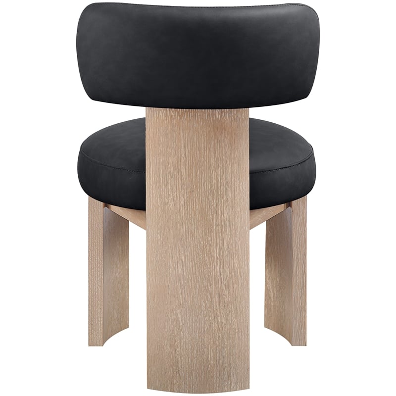 Meridian Furniture Atelier Black Vegan Leather Dining Chair (Set of 2)