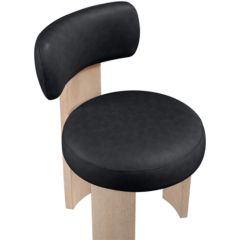 Meridian Furniture Atelier Black Vegan Leather Dining Chair (Set of 2)