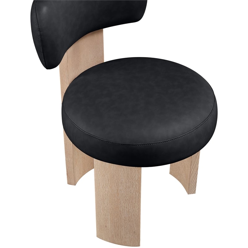 Meridian Furniture Atelier Black Vegan Leather Dining Chair (Set of 2)