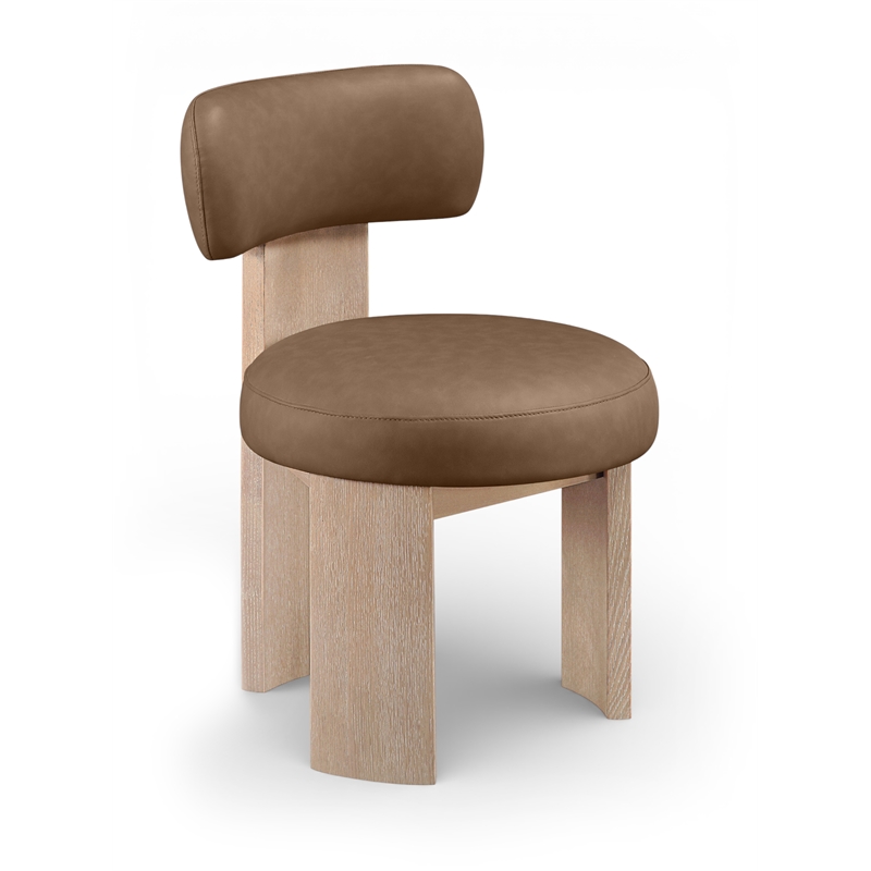 Meridian Furniture Atelier Brown Vegan Leather Dining Chair (Set of 2)