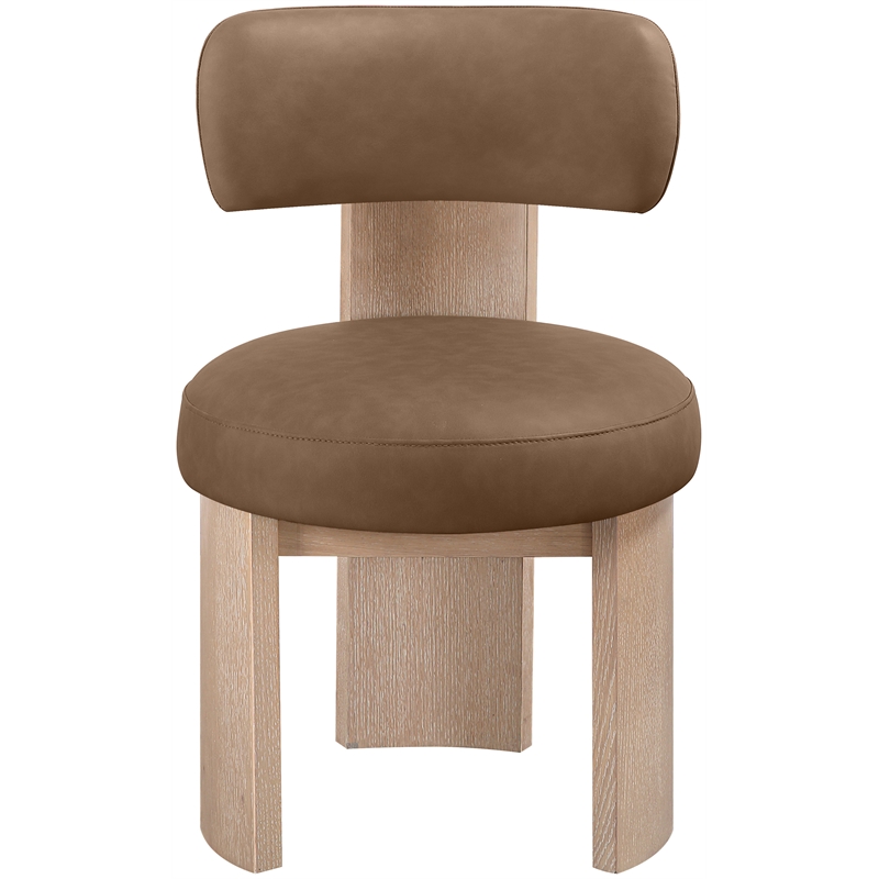 Meridian Furniture Atelier Brown Vegan Leather Dining Chair (Set of 2)