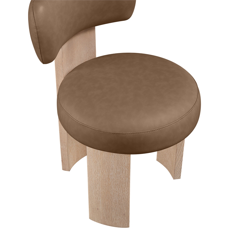 Meridian Furniture Atelier Brown Vegan Leather Dining Chair (Set of 2)