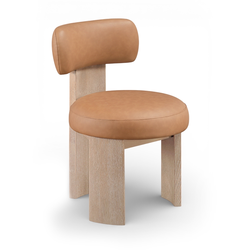 Meridian Furniture Atelier Cognac Vegan Leather Dining Chair (Set of 2)