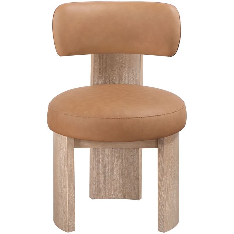 Meridian Furniture Atelier Cognac Vegan Leather Dining Chair (Set of 2)