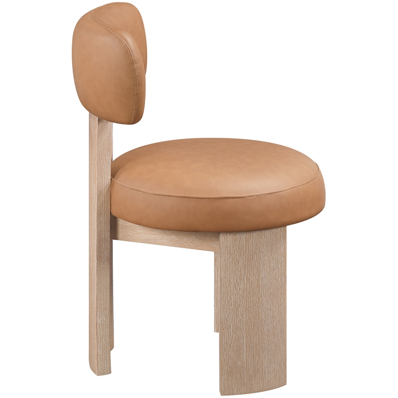 Meridian Furniture Atelier Cognac Vegan Leather Dining Chair (Set of 2)