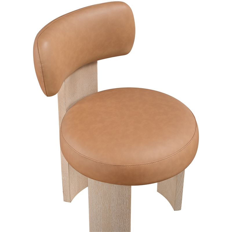 Meridian Furniture Atelier Cognac Vegan Leather Dining Chair (Set of 2)