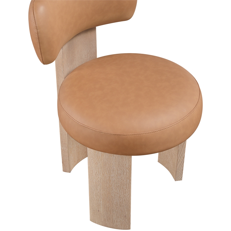 Meridian Furniture Atelier Cognac Vegan Leather Dining Chair (Set of 2)