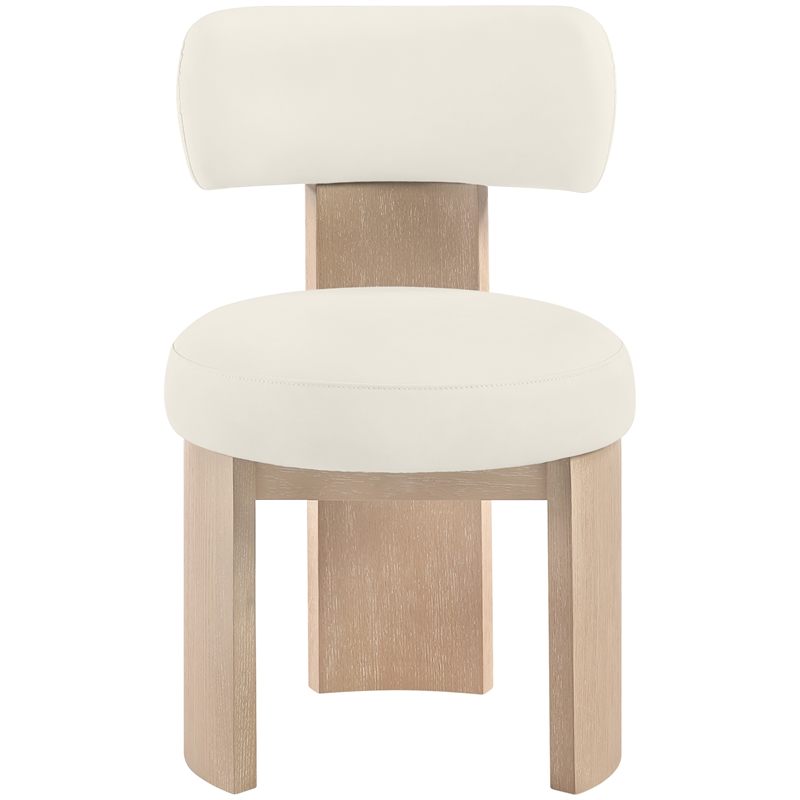 Meridian Furniture Atelier Cream Vegan Leather Dining Chair (Set of 2)