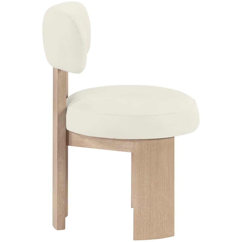 Meridian Furniture Atelier Cream Vegan Leather Dining Chair (Set of 2)