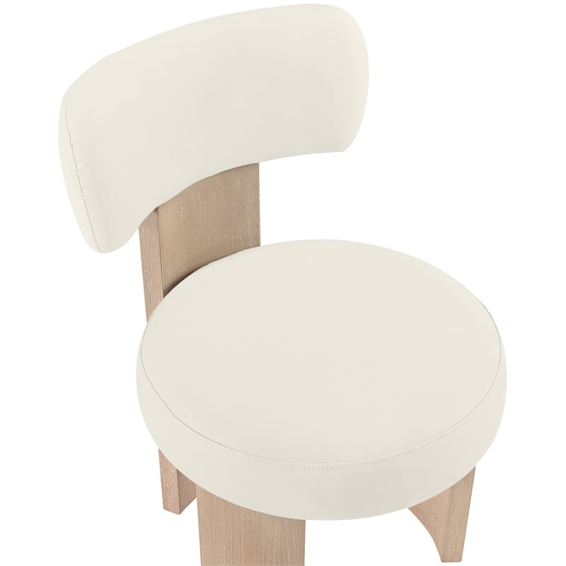 Meridian Furniture Atelier Cream Vegan Leather Dining Chair (Set of 2)