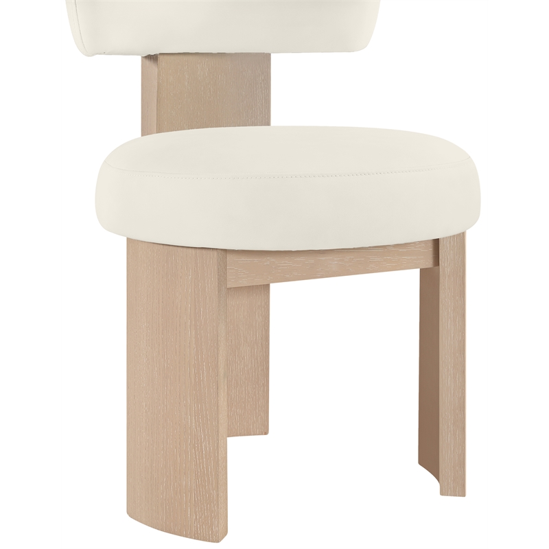 Meridian Furniture Atelier Cream Vegan Leather Dining Chair (Set of 2)