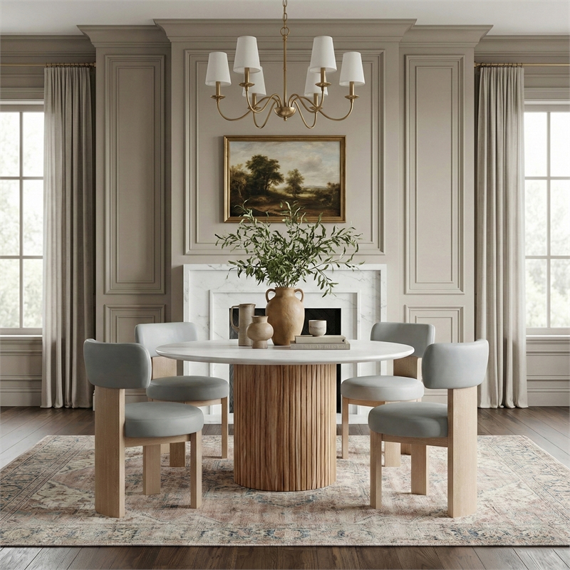 Meridian Furniture Atelier LtBlu Vegan Leather Dining Chair (Set of 2)