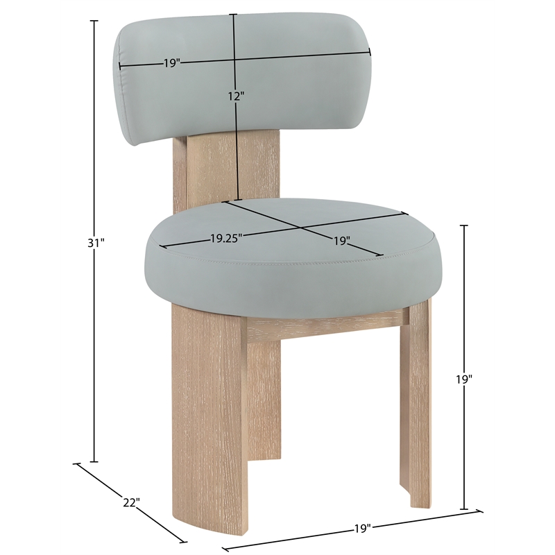 Meridian Furniture Atelier LtBlu Vegan Leather Dining Chair (Set of 2)