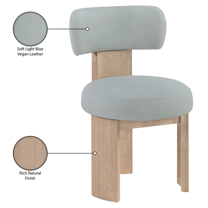 Meridian Furniture Atelier LtBlu Vegan Leather Dining Chair (Set of 2)