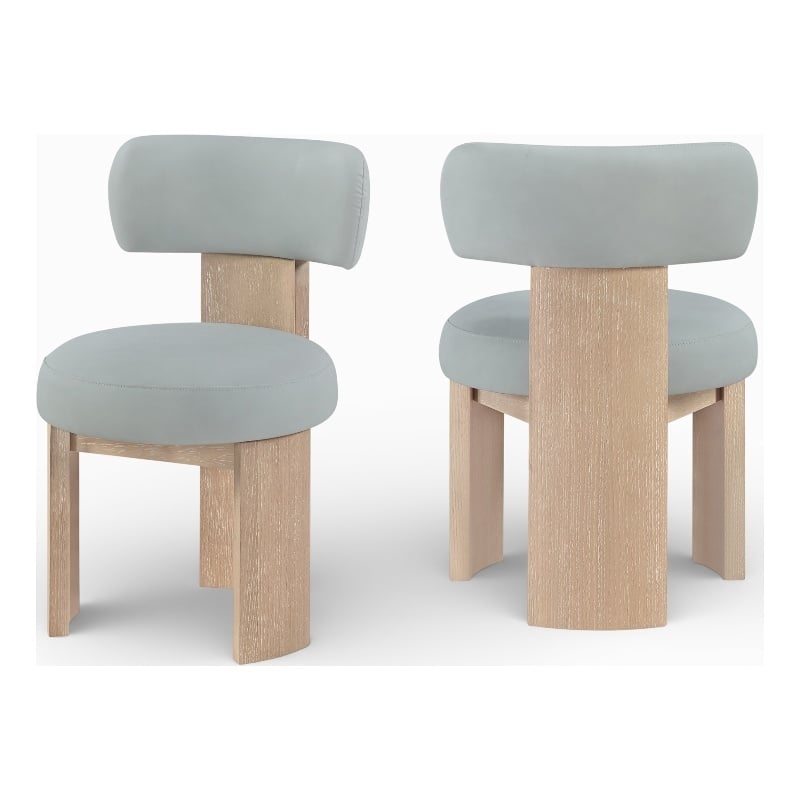 Meridian Furniture Atelier LtBlu Vegan Leather Dining Chair (Set of 2)