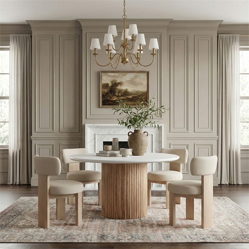 Meridian Furniture Atelier Taupe Vegan Leather Dining Chair (Set of 2)