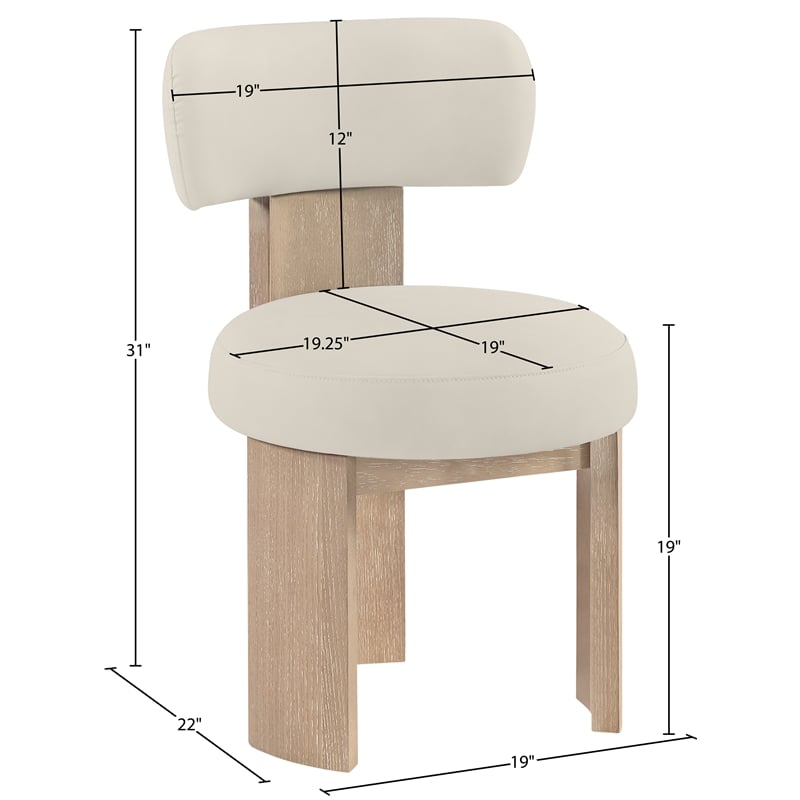 Meridian Furniture Atelier Taupe Vegan Leather Dining Chair (Set of 2)