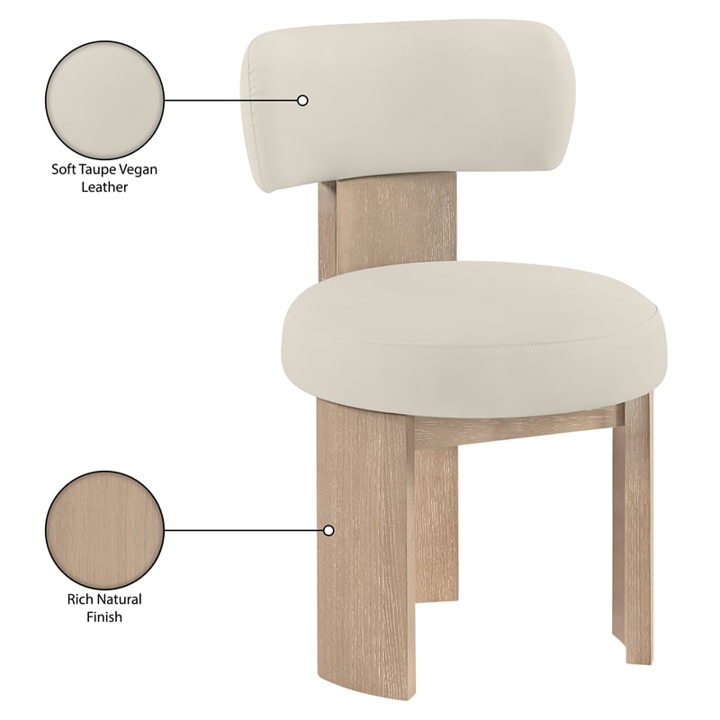 Meridian Furniture Atelier Taupe Vegan Leather Dining Chair (Set of 2)