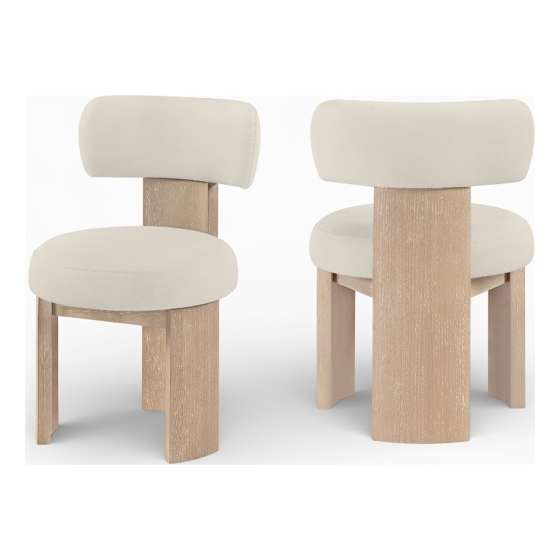 Meridian Furniture Atelier Taupe Vegan Leather Dining Chair (Set of 2)