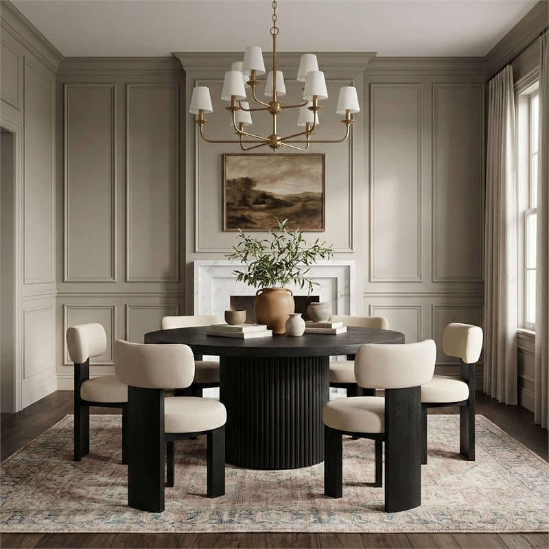 Meridian Furniture Atelier Beige Vegan Leather Dining Chair (Set of 2)