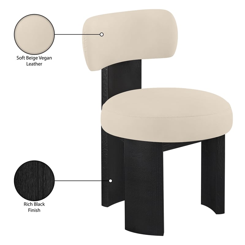 Meridian Furniture Atelier Beige Vegan Leather Dining Chair (Set of 2)