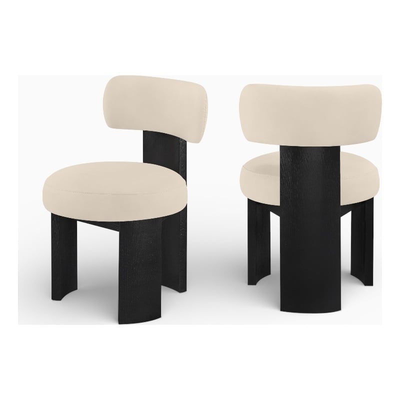 Meridian Furniture Atelier Beige Vegan Leather Dining Chair (Set of 2)