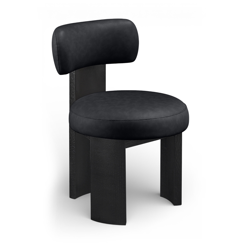 Meridian Furniture Atelier Black Vegan Leather Dining Chair (Set of 2)