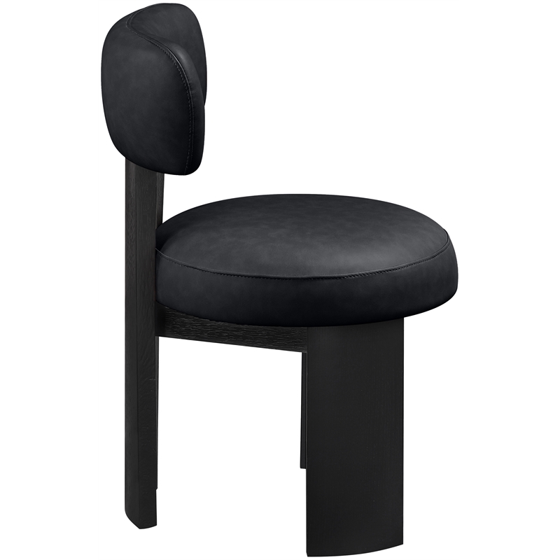 Meridian Furniture Atelier Black Vegan Leather Dining Chair (Set of 2)