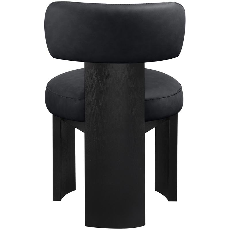 Meridian Furniture Atelier Black Vegan Leather Dining Chair (Set of 2)