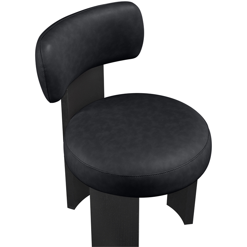 Meridian Furniture Atelier Black Vegan Leather Dining Chair (Set of 2)