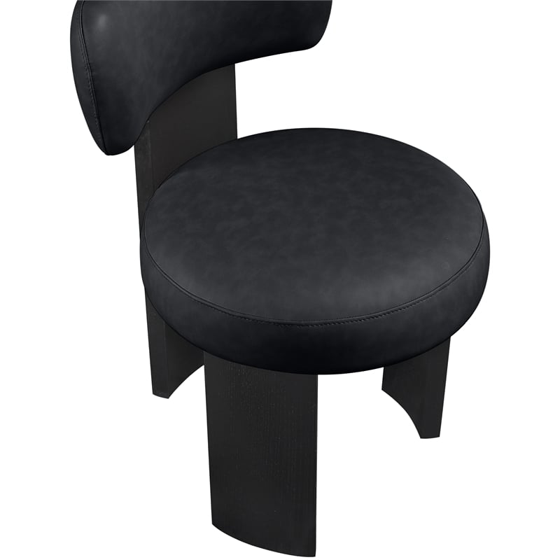 Meridian Furniture Atelier Black Vegan Leather Dining Chair (Set of 2)