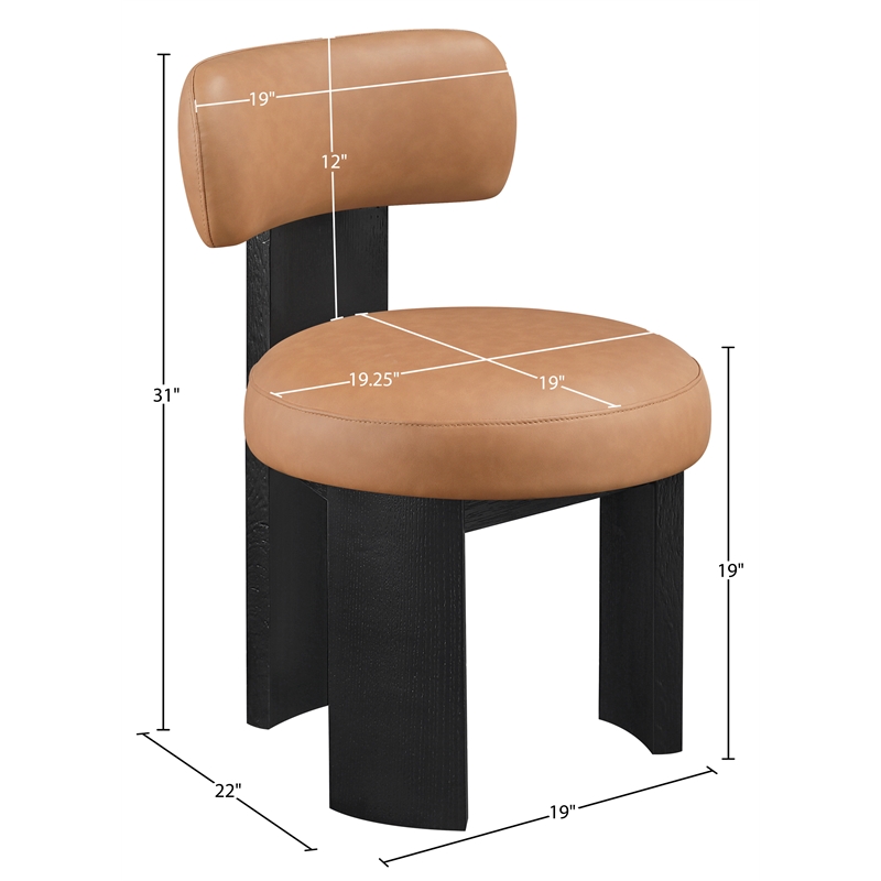 Meridian Furniture Atelier Cognac Vegan Leather Dining Chair (Set of 2)