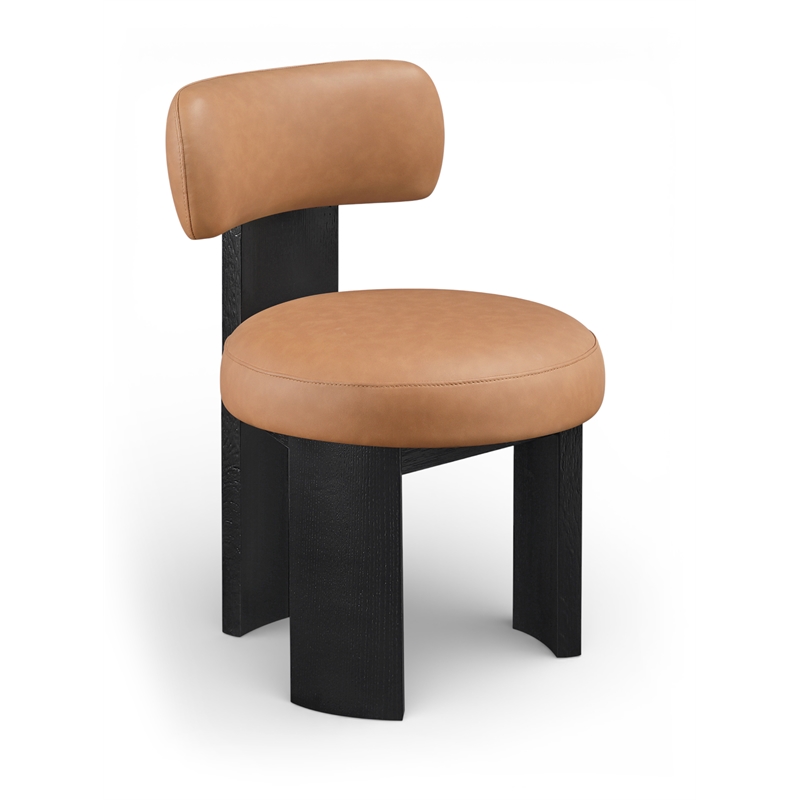 Meridian Furniture Atelier Cognac Vegan Leather Dining Chair (Set of 2)