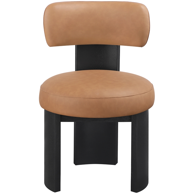 Meridian Furniture Atelier Cognac Vegan Leather Dining Chair (Set of 2)