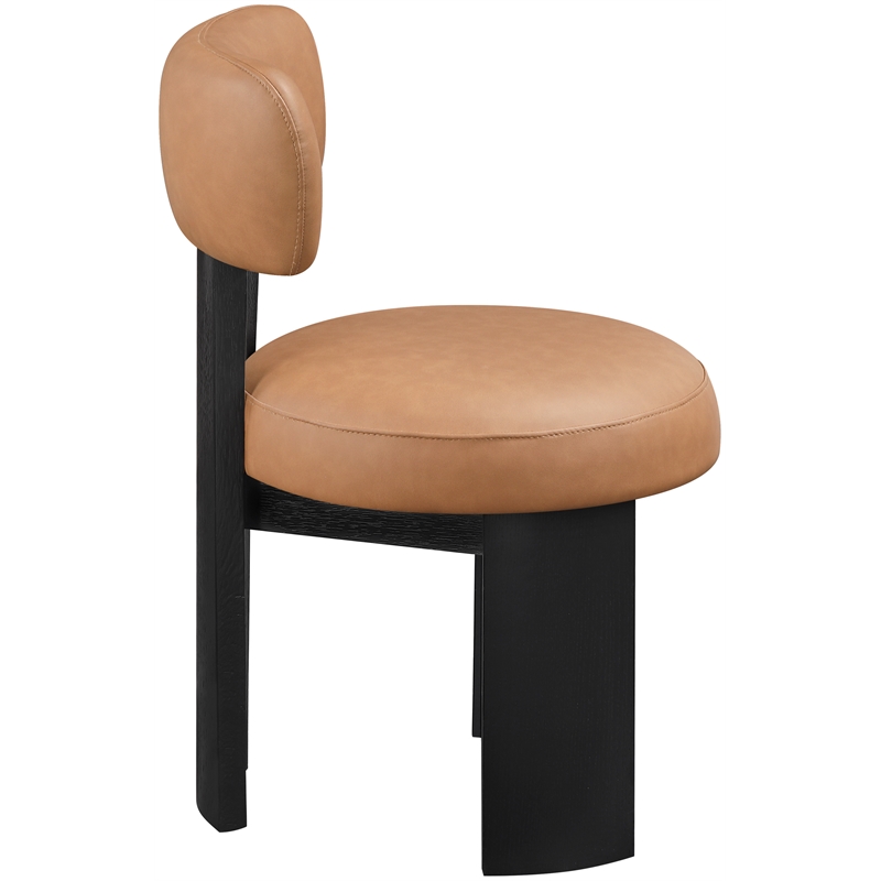 Meridian Furniture Atelier Cognac Vegan Leather Dining Chair (Set of 2)