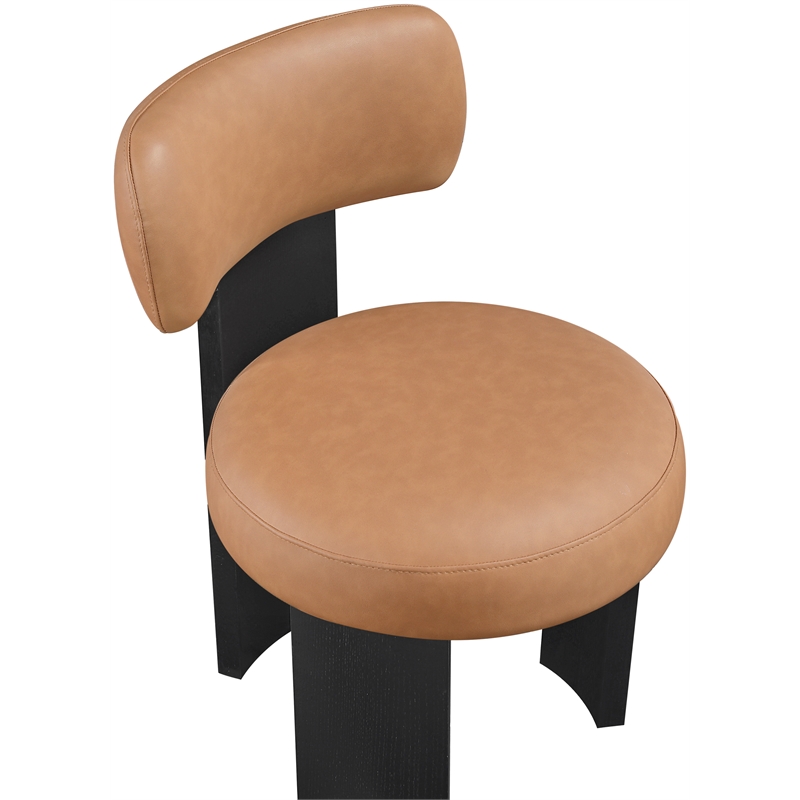 Meridian Furniture Atelier Cognac Vegan Leather Dining Chair (Set of 2)