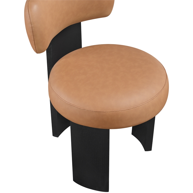 Meridian Furniture Atelier Cognac Vegan Leather Dining Chair (Set of 2)