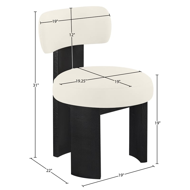 Meridian Furniture Atelier Cream Vegan Leather Dining Chair (Set of 2)