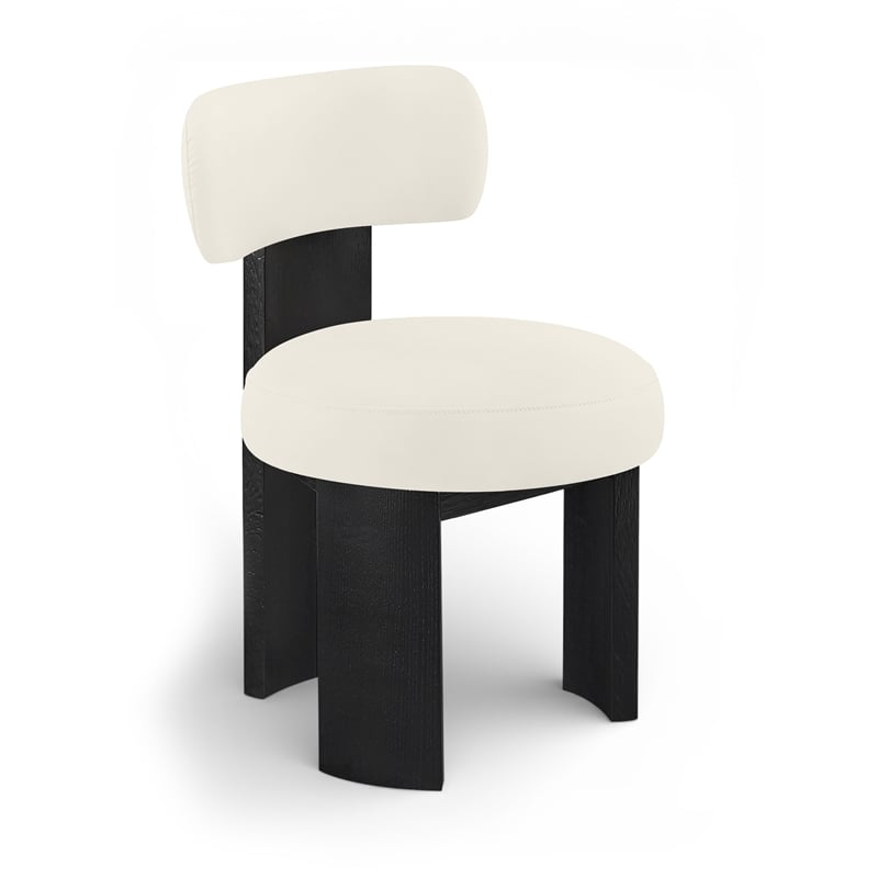 Meridian Furniture Atelier Cream Vegan Leather Dining Chair (Set of 2)