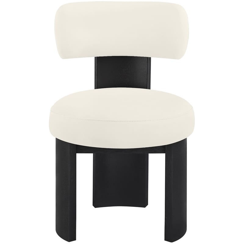 Meridian Furniture Atelier Cream Vegan Leather Dining Chair (Set of 2)