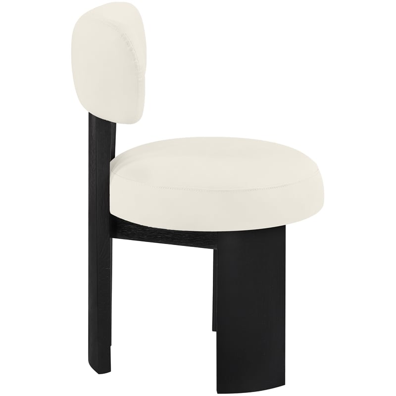 Meridian Furniture Atelier Cream Vegan Leather Dining Chair (Set of 2)