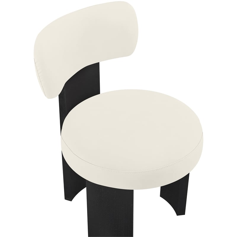 Meridian Furniture Atelier Cream Vegan Leather Dining Chair (Set of 2)