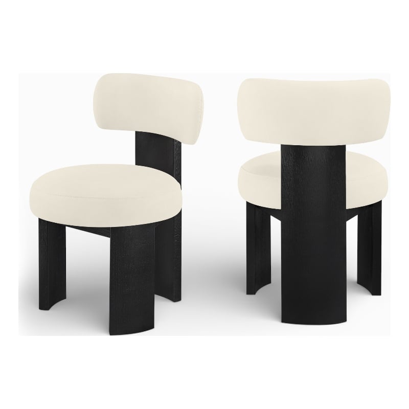 Meridian Furniture Atelier Cream Vegan Leather Dining Chair (Set of 2)