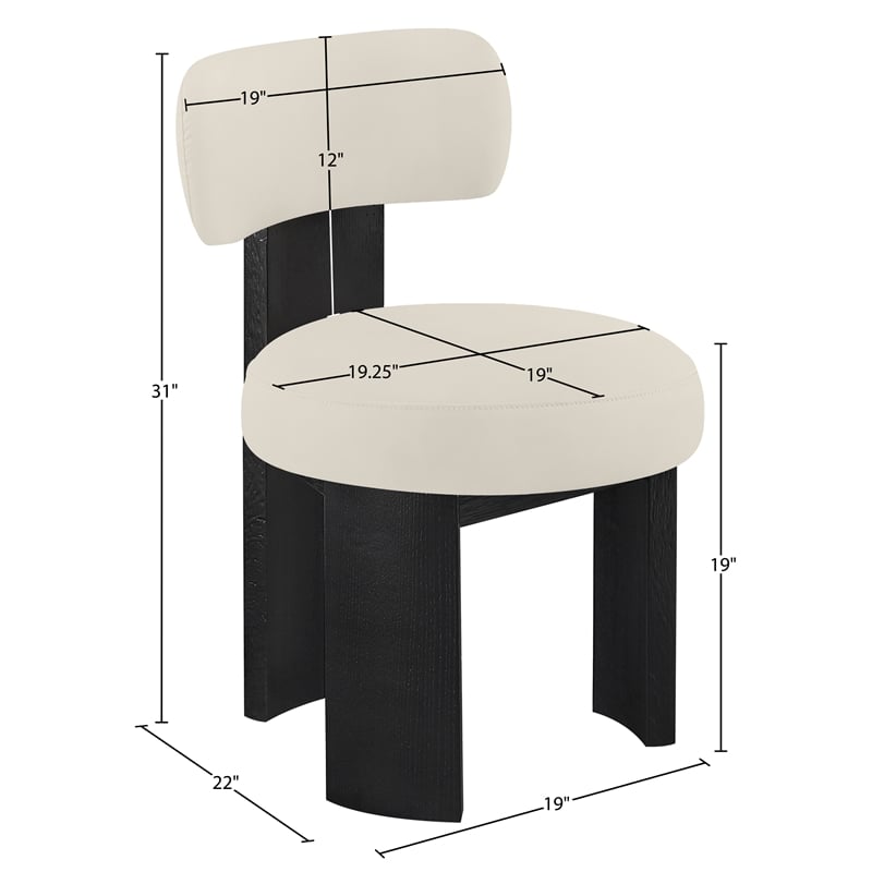 Meridian Furniture Atelier Taupe Vegan Leather Dining Chair (Set of 2)